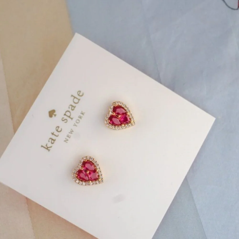 Kate Spade Spelll it Out Ruby Heart Earrings